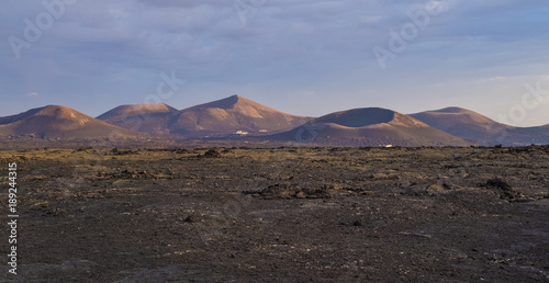 Volcanic landscape in Lanzarote  Canary islands  Spain 