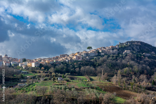 Horizontal View of The City of Rotonda on Cloudy Sky Background.