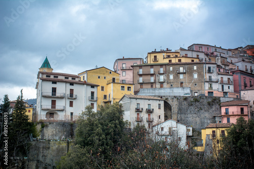 Horizontal View of The City of Viggianello. Basilicata  South Of Italy