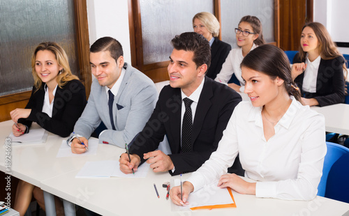 Business students in classroom