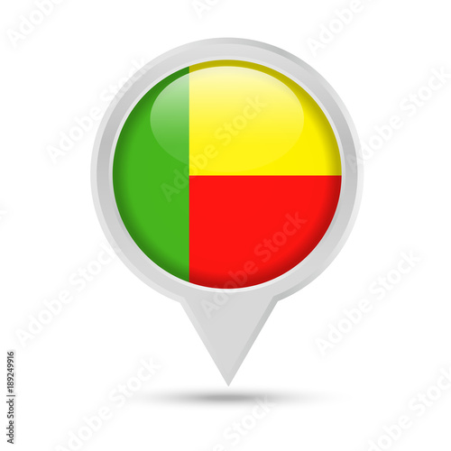 Free Download Benin Flag Round Pin Vector Icon - GFXLoad