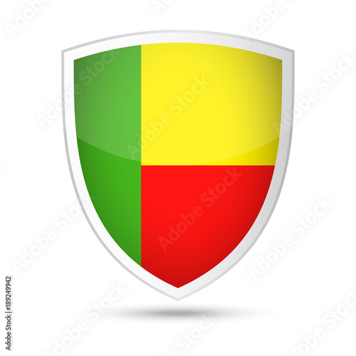 Free Download Benin Flag Vector Shield Icon - GFXLoad