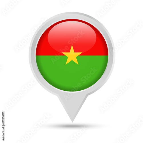 Free Download Burkina Faso Flag Round Pin Vector Icon - GFXLoad