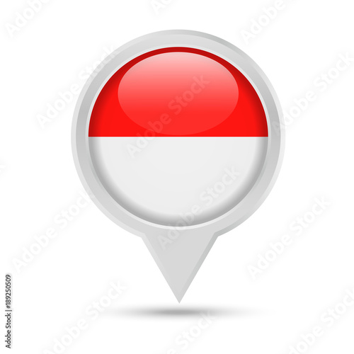 Free Download Monaco Flag Round Pin Vector Icon - GFXLoad