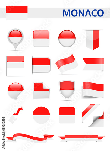 Free Download Monaco Flag Vector Set - GFXLoad