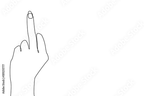Middle finger gesture.