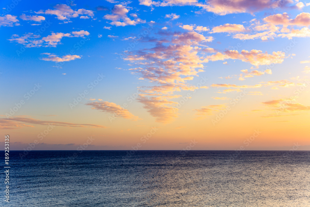 Water, horizon and beautiful sky, Canary Islands, Spain