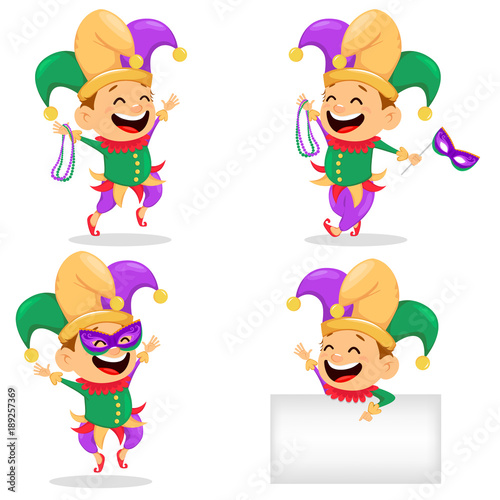 Mardi Gras jester, set