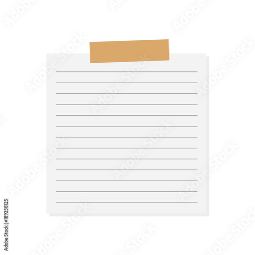 paper sheet pined with sticky tape- vector illustration