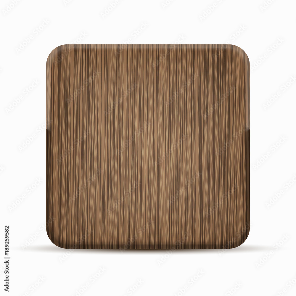 Vector modern wooden icon on white background. Vector modern wooden icon on white background.