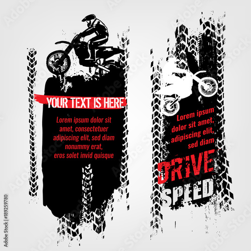 Grunge motorcross banners