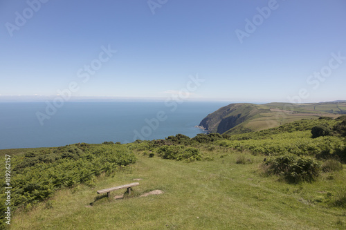 Obraz na plátně Favourite viewing area at a beauty spot overlooking the Bristol Channel in North