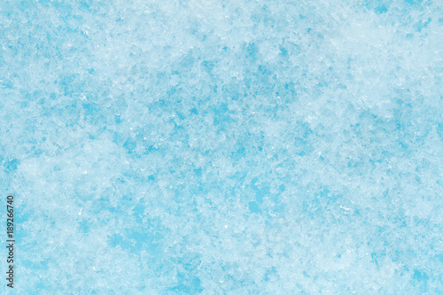 close up of blue snow texture background