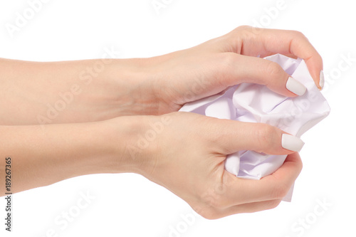 Crumpled sheet in hand