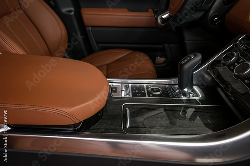 Modern luxury car interior.
