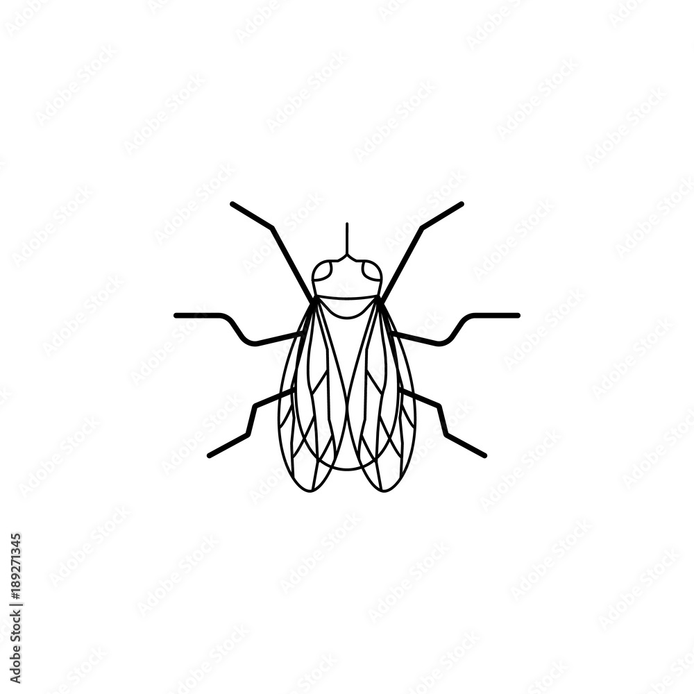 fly icon. Insect world elements icon. Premium quality graphic design icon. Simple line icon for websites, web design, mobile app, info graphics