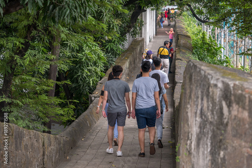 Tourists walking through Fort Santiago Castle in Intramuros, Manila