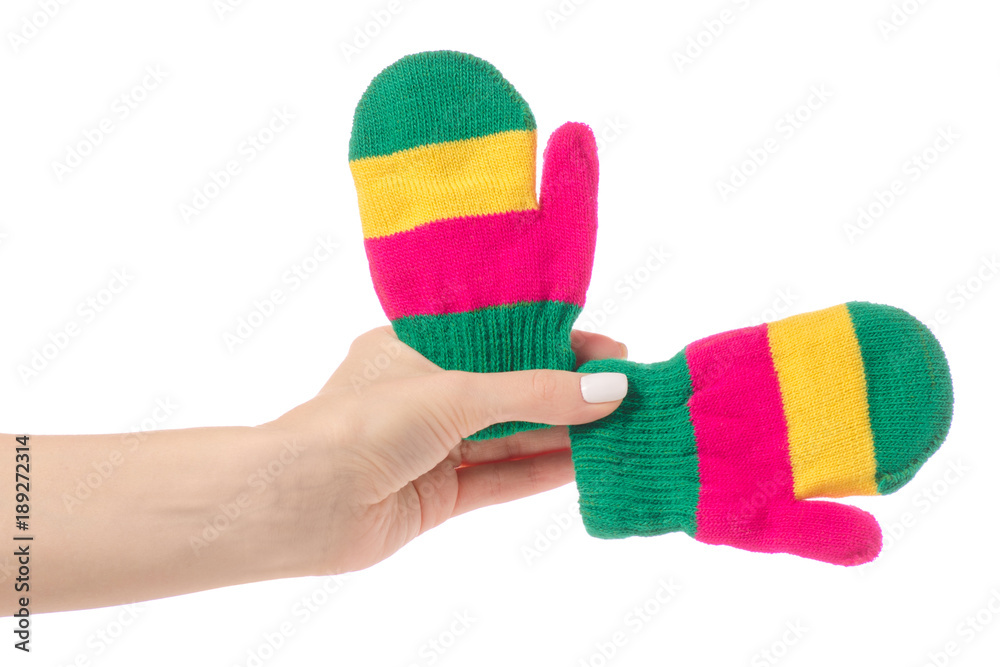 Mittens baby color in hand Mittens baby color in hand