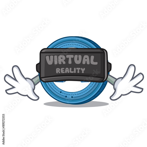 With virtual reality Ardor coin mascot cartoon