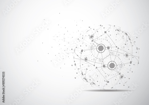 Global network connection. World map point and line composition concept of global business. Vector Illustration