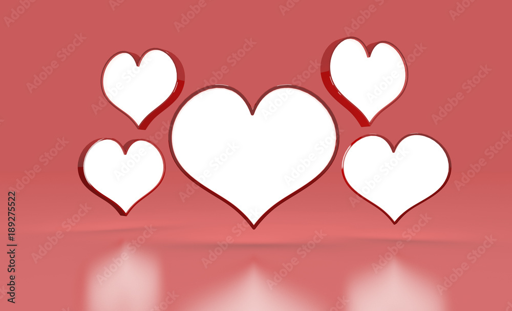 Hearts Light and scale Human on pink background for Valentine's day
