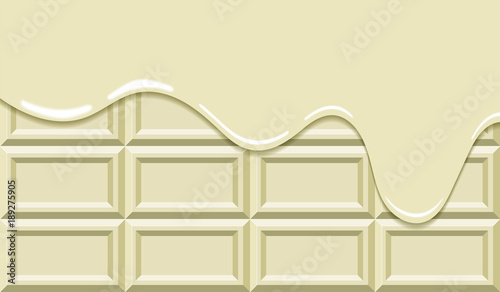 とろける板チョコレートの背景 白 ホワイトチョコレート チョコ スイーツ デザート ベクターデータ Stock ベクター Adobe Stock