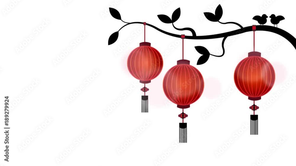 White Chinese new year background with lamp chinese