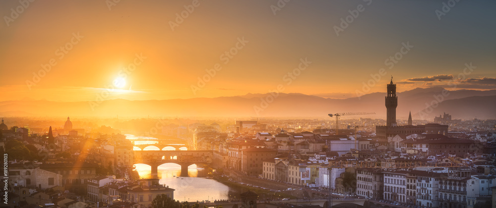 Arno River and Basilica at sunset Florence, Italy Arno River and Basilica at sunset Florence, Italy