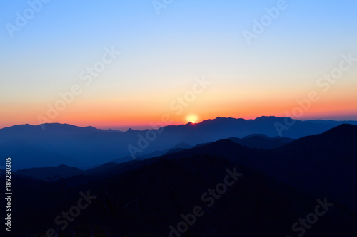 大台ケ原山 日没の情景