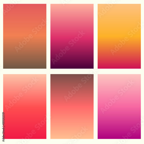 Fototapeta Naklejka Na Ścianę i Meble -  Colorful soft vector backgrounds gradient set. Abstract gradient collection design template.