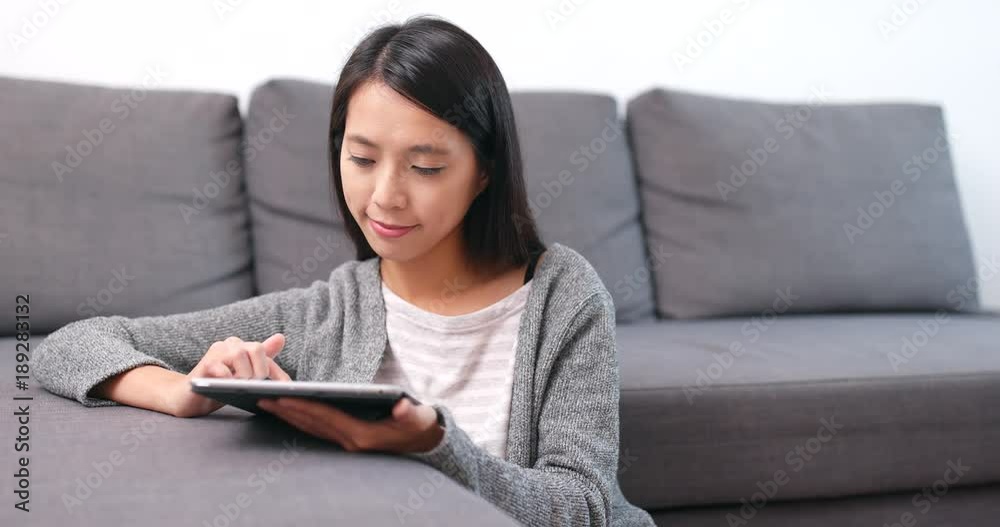Woman use of tablet computer Woman use of tablet computer