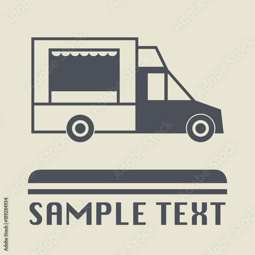 Street food truck icon or sign