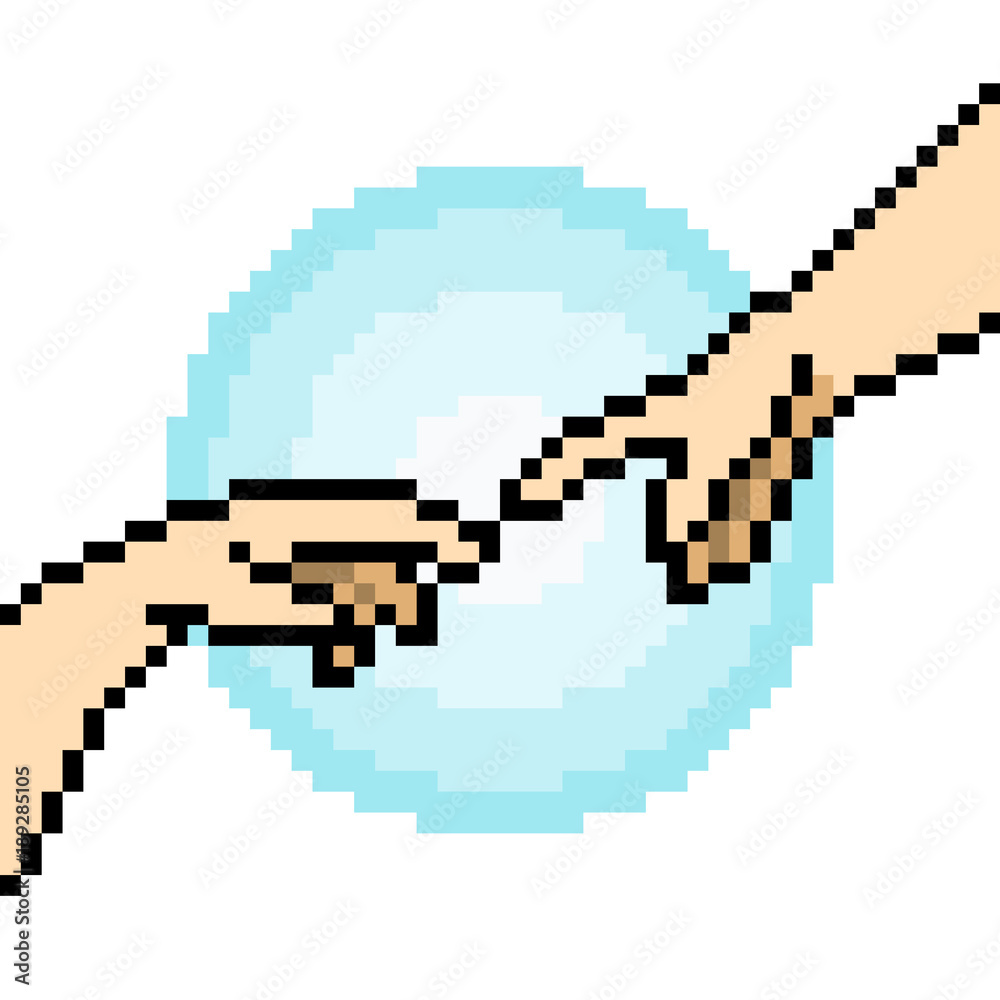Obraz premium vector pixel art beautiful hand gesture