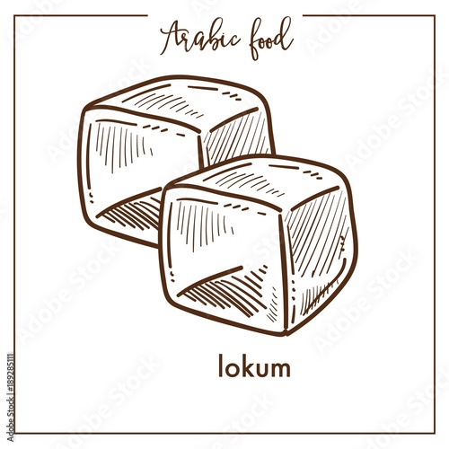 Delicious sweet cubes of lokum from Arabic food