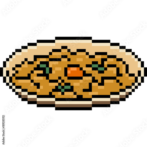 vector pixel art food omelette