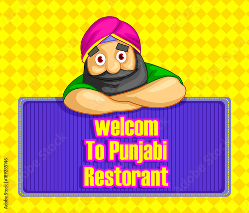 cartoon style Punjabi character illustration