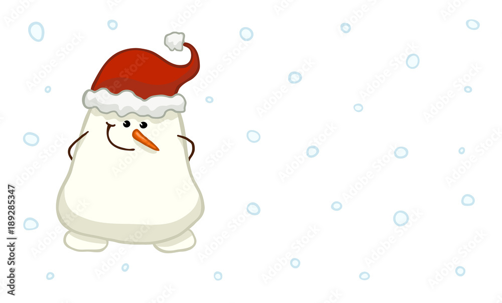 Cute shy snowman with hidden hands