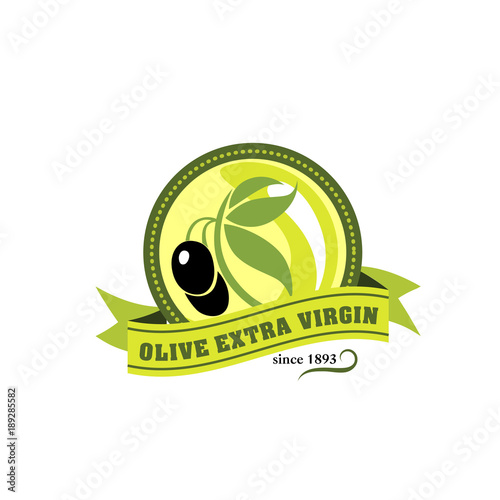 Vector icon olive oil extra virgin product label