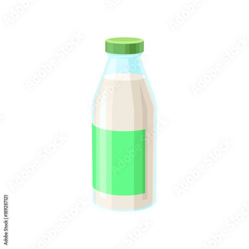 Bottle of milk, dairy product cartoon vector Illustration