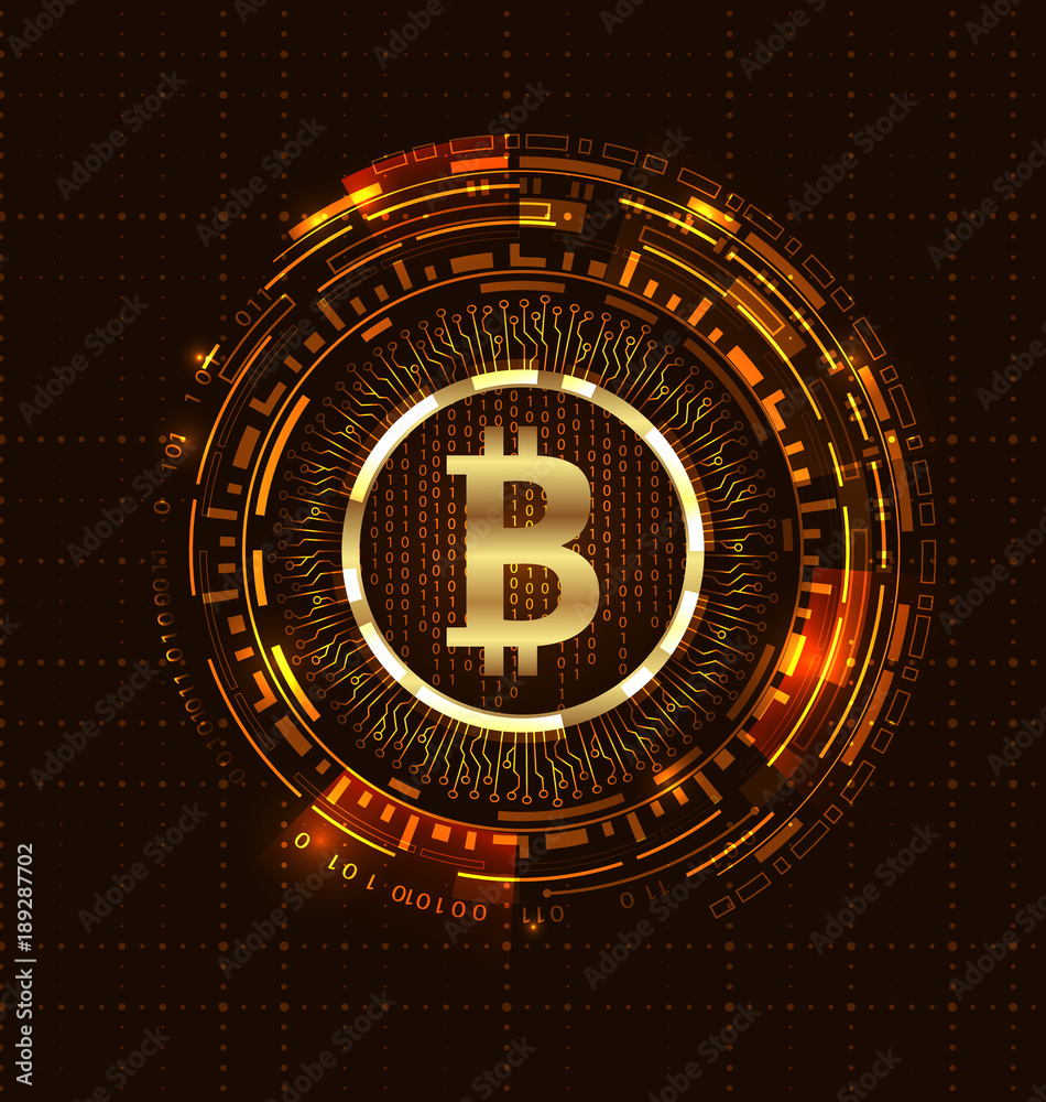 Golden Bitcoin Digital Currency, Futuristic Money. BTC, Bit-coin, Bit Coin Golden Bitcoin Digital Currency, Futuristic Money. BTC, Bit-coin, Bit Coin