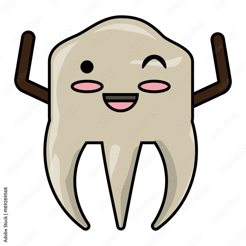 kawaii tooth icon image kawaii tooth icon image