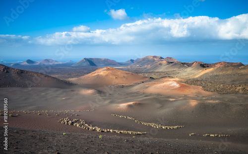 Volcanic landscape at Timanfaya National Park, Lanzarote Island, Canary Islands, Spain photo