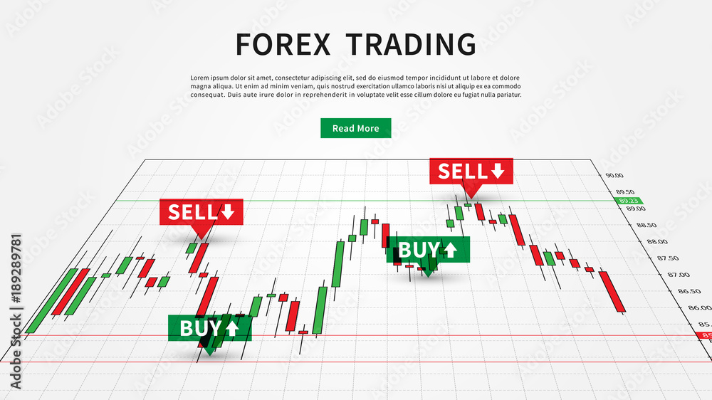 Forex Trading Signals Vector Illustration Buy And Sell Indicators For 