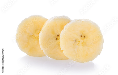 slice banana on white background