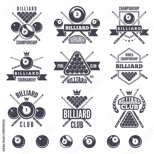 Logos set for billiard club