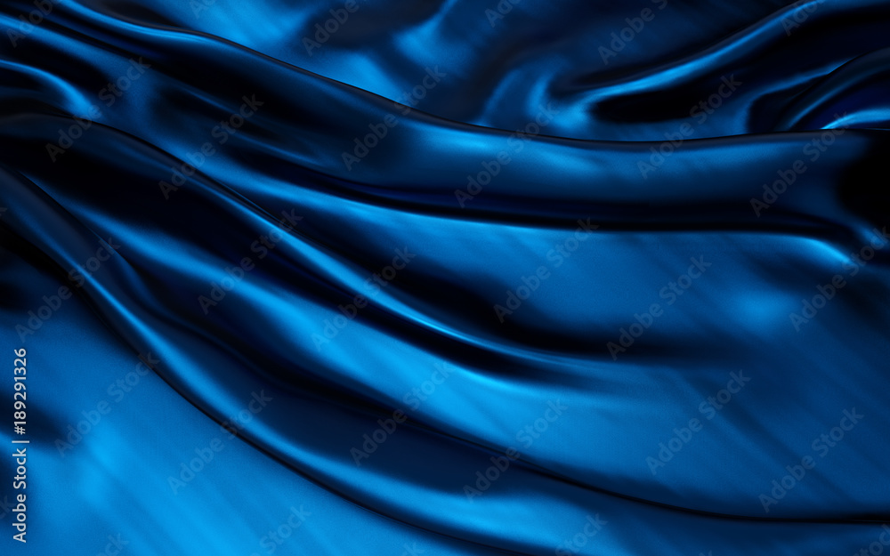 3d Illustration Blue satin cloth background 3d Illustration Blue satin cloth background
