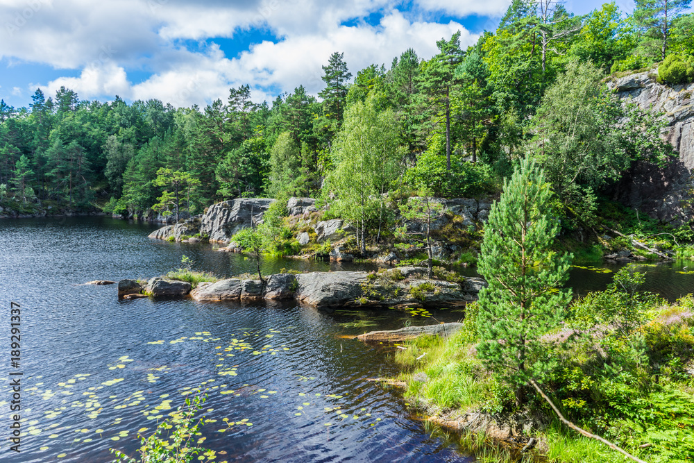 Norway, Baneheya lakeside view