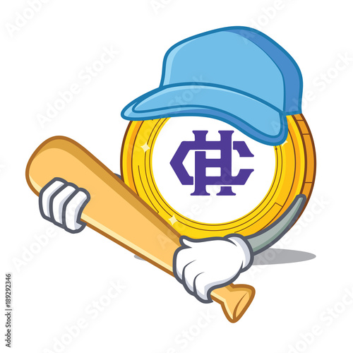 Playing baseball Hshare coin character cartoon photo