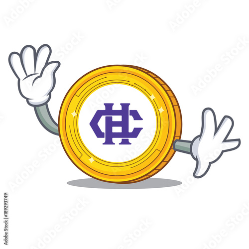 Waving Hshare coin character cartoon photo