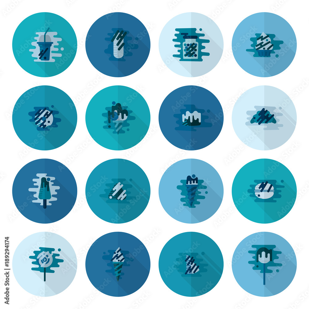 Dessert Icon Set in Modern Flat Design Style Dessert Icon Set in Modern Flat Design Style